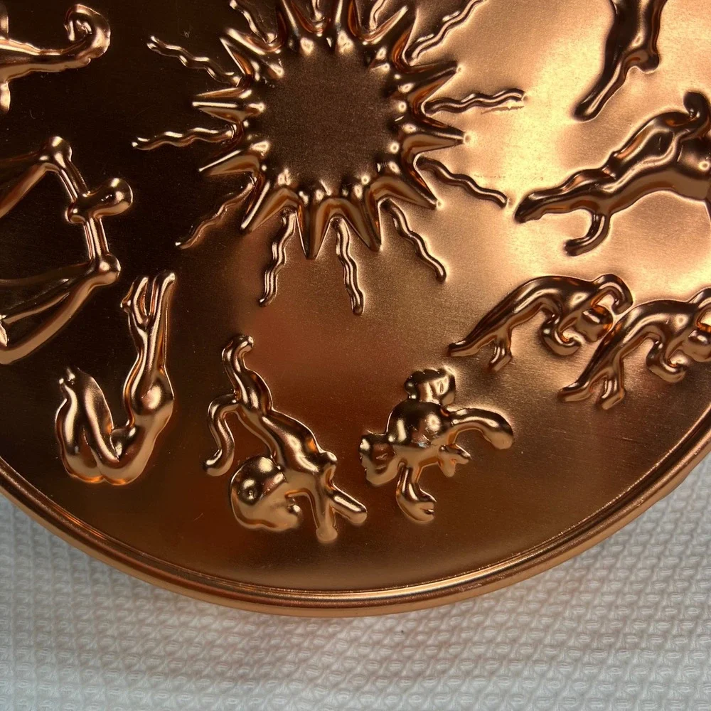 VTG Zodiac Astrology Sunburst Copper Tone Metal Gelatin‎ Mold  Wall Decor 12